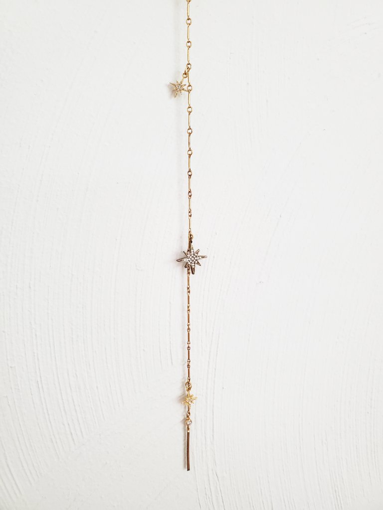 Lucky Star Jewels Necklace Gold Star Lariat Jewelry Nwot